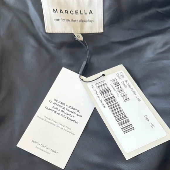 NWT Marcella Women's Black Puffer Coat - Picture 2 of 6
